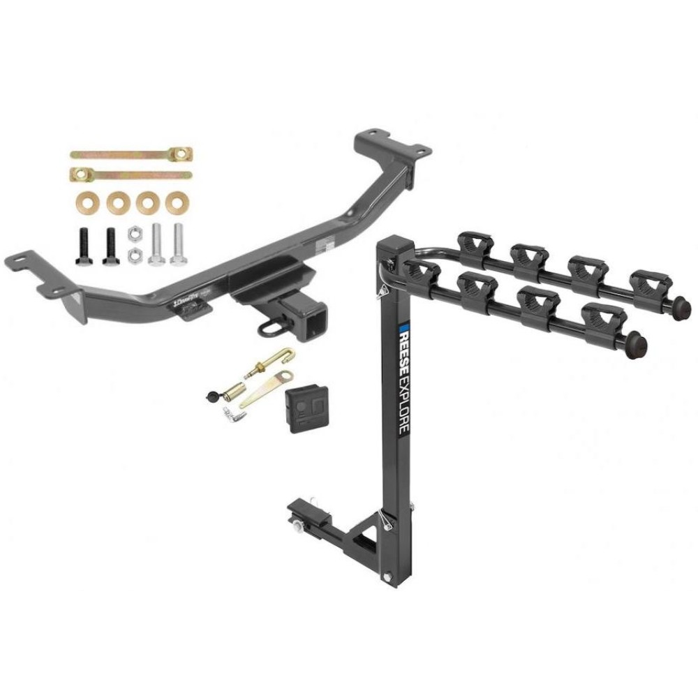 Trailer Tow Hitch w/ 4 Bike Rack For 1018 Acura RDX tilt